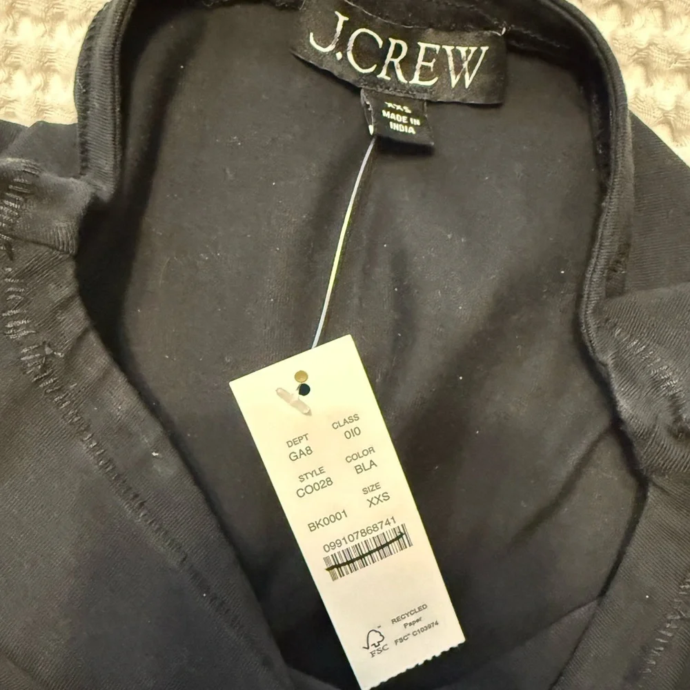 J. Crew Cotton Span Shell Tank Top Blouse NWT XXS Black - Picture 5 of 10